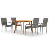 vidaXL Set Mobili da Pranzo per Giardino 5 pz Grigio