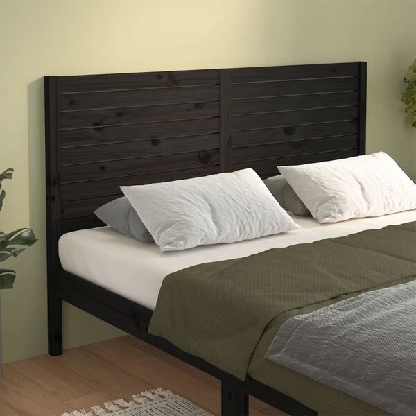 vidaXL Testiera per Letto Nera 186x4x100 cm in Legno Massello di Pino
