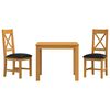 vidaXL Set da pranzo 3 pz Nero Legno di Quercia Massello