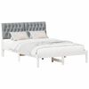 vidaXL Letto con Testiera Rivestita con testiera Bianco 160 x 200 cm