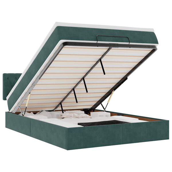 vidaXL Struttura Letto Pouf con Materasso 140x190 cm in Velluto