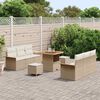 vidaXL Set Divano da Giardino con cuscino 9 pcs Beige polyrattan