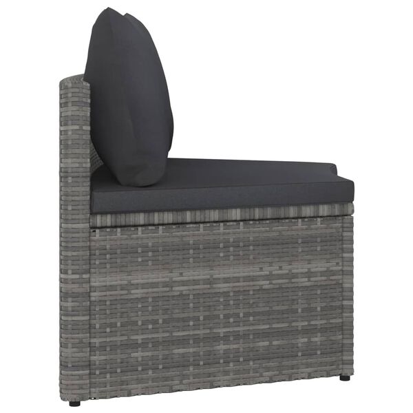vidaXL Set Divani da Giardino 2 pz con Cuscini in Polyrattan Grigio