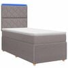 vidaXL Letto Box Spring LED con Materasso Tortora 90 x 190 cm Tessuto