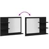 vidaXL Specchio da Bagno Rovere Nero 60x10,5x45 cm Legno Multistrato