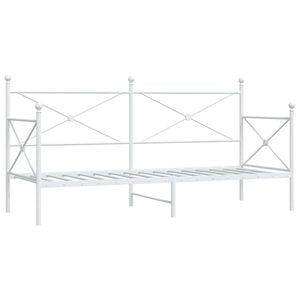 vidaXL Dormeuse senza Materasso Bianco 90x200 cm in Acciaio