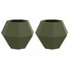 vidaXL Fioriera 2 pz Verde oliva 50 x 50 x 40 cm Acciaio