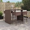 vidaXL Set Bar da Giardino 5 pz con Cuscini in Polyrattan Marrone