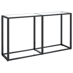 vidaXL Tavolo Consolle Trasparente 140x35x75,5 cm in Vetro Temperato