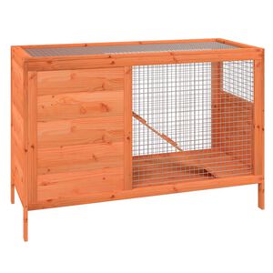 vidaXL Conigliera Marrone 103x44x69,5 cm in Legno Massello di Pino