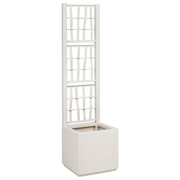 vidaXL Vaso da giardino Bianco 36 x 36 x 140 cm Polipropilene