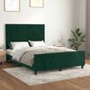 vidaXL Giroletto senza Materasso Verde Scuro 140x190 cm in Velluto