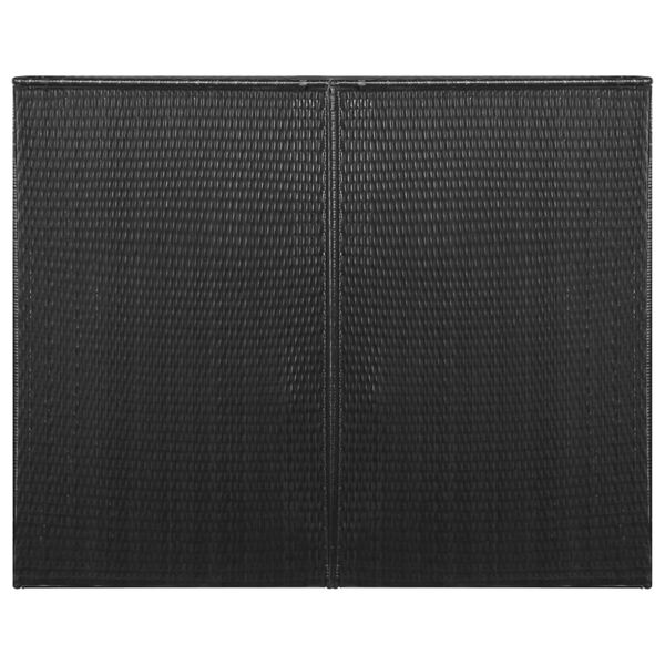 vidaXL Copribidone Doppio per Spazzatura Nero 153x78x120 cm Polyrattan