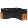 vidaXL Set Divani da Giardino 5 pz con Cuscini in Polyrattan Nero