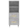 vidaXL Credenza Grigio Cemento 34,5x34x180 cm in Legno Multistrato