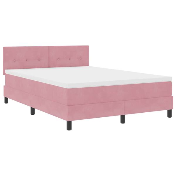 vidaXL Letto a molle con materasso Rosa 140 x 200 cm Velluto