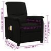 vidaXL Poltrona Massaggiante Elettrica Nera in Tessuto