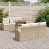 vidaXL Set Divano da Giardino 7 pcs Beige Poly Rattan