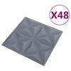 vidaXL Pannelli da parete 48 pcs Origami Grigio 50 x 50 cm Schiuma XPS