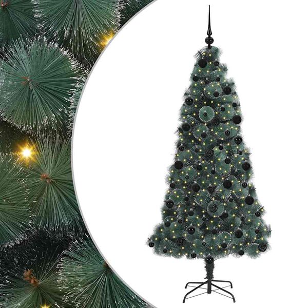 vidaXL Albero di Natale artificiale preilluminato con set di palline