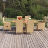 vidaXL Set Mobili da Pranzo per Giardino 7 pz in Polyrattan Beige