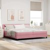 vidaXL Letto a Sorgente LED con materasso Rosa 200 x 200 cm Velluto