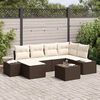 vidaXL Set Divano da Giardino 7 pcs Marrone e Crema polyrattan
