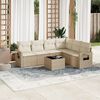 vidaXL Set Divani da Giardino 7 pz con Cuscini Beige in Polyrattan