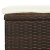 vidaXL Lettino Doppio Tetto Pieghevole Marrone 213x63x97 cm Polyrattan