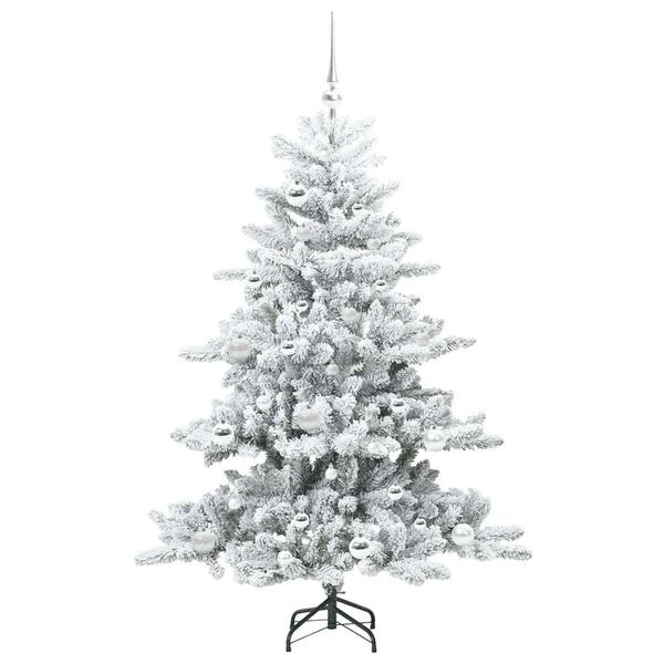 vidaXL Albero di Natale Artificiale con Rami Pieghevoli Bianco 150 cm