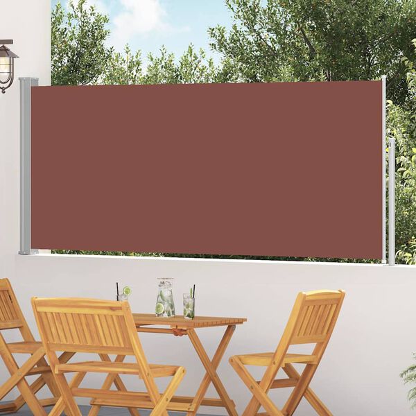 vidaXL Tenda da Sole Laterale Retrattile 120 x 300 cm Marrone