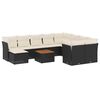 vidaXL Set Divani da Giardino 11 pz con Cuscini in Polyrattan Nero