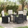 vidaXL Set da Pranzo per Giardino con cuscino 5 pcs Nero polyrattan