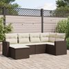 vidaXL Set Divano da Giardino 6 pz con Cuscini Marrone in Polyrattan