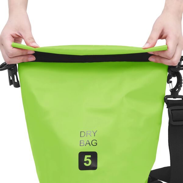 vidaXL Borsa Impermeabile Verde 5 L in PVC