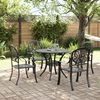 vidaXL Set da Pranzo da Giardino 5 pz Nero in Alluminio Pressofuso