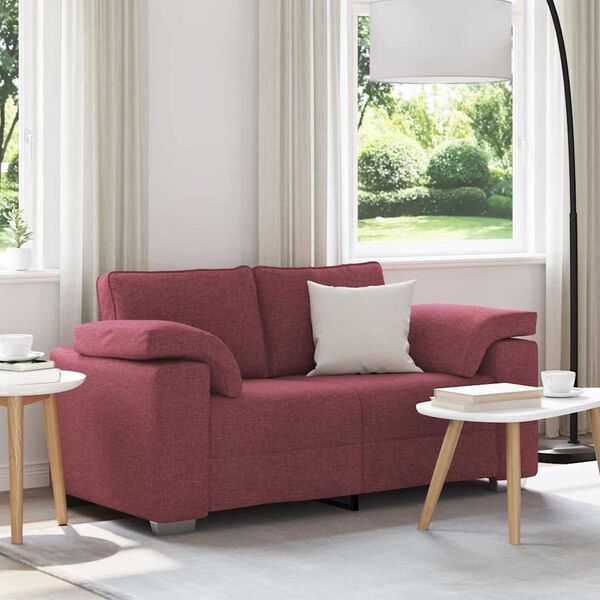 vidaXL Divano Rosso Vino 160 x 77 x 82 cm Tessuto