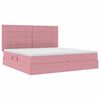 vidaXL Letto con contenitore e LED Rosa 200 x 200 cm Velluto