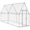 vidaXL Gabbia per Polli Argento 400x100x190 cm in Acciaio Zincato