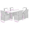 vidaXL Set da Pranzo da Giardino 7 pz con Cuscini in Polyrattan Grigio