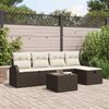 vidaXL Set Divano da Giardino con cuscino 6 pcs Marrone Poly Rattan