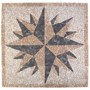 vidaXL Piastrelle a mosaico con motivo vento Multicolore 120 x 120 cm