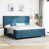 vidaXL Letto a molle con materasso Blu Scuro 200 x 200 cm Poliestere