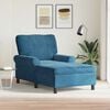 vidaXL Chaise Lounge con cuscino Blu 91 x 157 x 91 cm Velluto