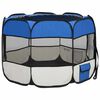 vidaXL Box per Cani Pieghevole con Borsa Trasporto Blu 90x90x58 cm