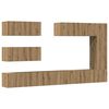 vidaXL Set Mobile TV 7 pz Montato a Parete Rovere in Legno Multistrato