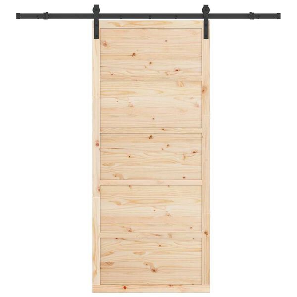 vidaXL Porta scorrevole Marrone 100 x 208 cm Pino massello