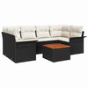 vidaXL Set Divano da Giardino con cuscino 7 pcs Nero polyrattan