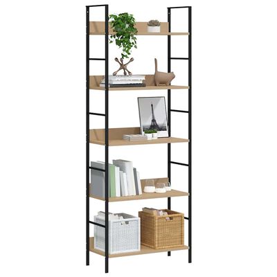 Libreria a 4 ripiani rovere 60x27,6x124,5 cm in truciolato