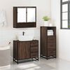 vidaXL Set Mobili da Bagno 3 pz Rovere Marrone in Legno Multistrato